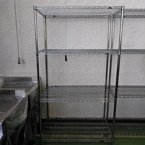 【中古】ワイヤーシェルフ 幅1060×奥ふかさ610×高さ1900 【貨物輸送別途積もり書き】【御勤め用】【飲食店 バス発着場 勝手もと備品 仕合わせ シェルフ 御勤め用仕合わせ 御勤め用シェルフ】