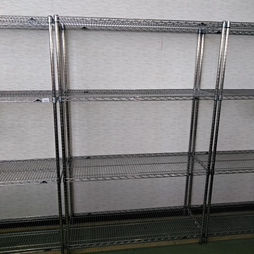 【中古】ワイヤーシェルフ 幅1215×奥ふかさ455×高さ1900 【貨物輸送別途積もり書き】【御勤め用】【飲食店 バス発着場 勝手もと備品 仕合わせ シェルフ 御勤め用仕合わせ 御勤め用シェルフ】