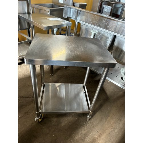 【中古】作業台キャスター付き 幅600×奥行450×高さ800 【送料別途見積】【業務用】【飲食店 店舗 厨房機器 作業台 業務用作業台】