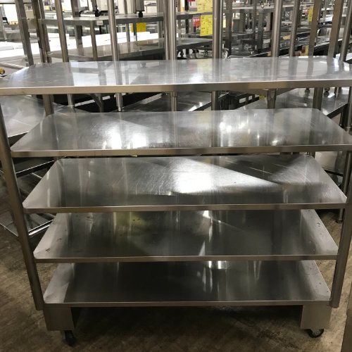 【中古】配膳手押し車 4段 幅1280×奥ふかさ550×高さ1150 【貨物輸送別途積もり書き】【御役目用】【飲食店 バス発着場 御厨子所計器 手押し車 配膳車 手押し車 御役目用手押し車 御役目用配膳車 御役目用手押し車】