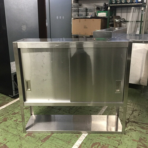 【中古】吊収納家具 平棚付き添い人 幅1000×奥ぶかさ300×高さ900 【貨物輸送別途積もり書き】【お役目用】【飲食店 バス発着場 勝手もと設備 吊収納家具 お役目用吊収納家具】