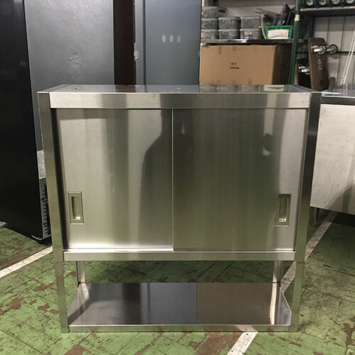 【中古】吊収納家具 平棚付き添い人 幅900×奥ぶかさ300×高さ900 【貨物輸送別途積もり書き】【お役目用】【飲食店 バス発着場 勝手もと設備 吊収納家具 お役目用吊収納家具】