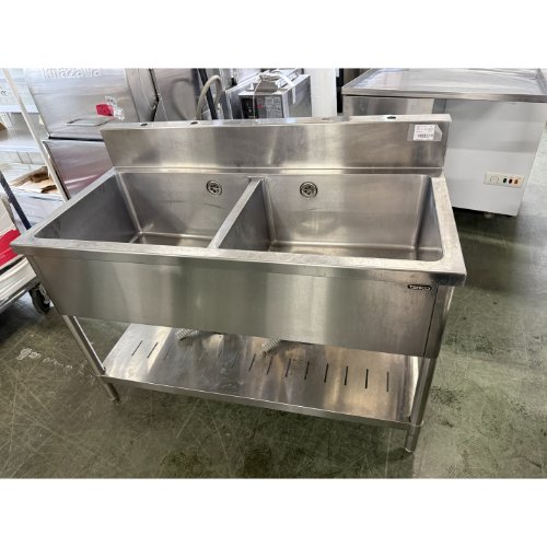 【中古】二槽シンク BGあり 幅1200×奥行600×高さ800 【送料別途見積】【業務用】【飲食店 店舗 厨房機器 二槽シンク 業務用二槽シンク】