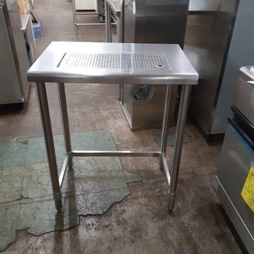 【中古】作業台 三方枠 水切り付き BGなし 幅650×奥行450×高さ780 【送料別途見積】【業務用】【飲食店 店舗 厨房機器 作業台 業務用作業台】