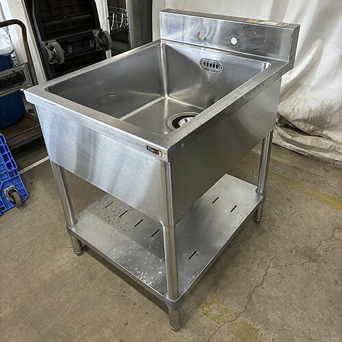 【中古】一槽シンク BGあり マルゼン 幅600×奥行750×高さ800 【送料別途見積】【業務用】【飲食店 店舗 厨房機器 一槽シンク 業務用一槽シンク】