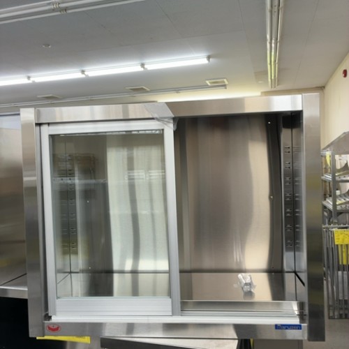 【中古】吊収納家具 瑠璃戸 幅750×奥ぶかさ300×高さ600 【貨物輸送別途積もり書き】【お役目用】【飲食店 バス発着場 勝手もと設備 吊収納家具 お役目用吊収納家具】