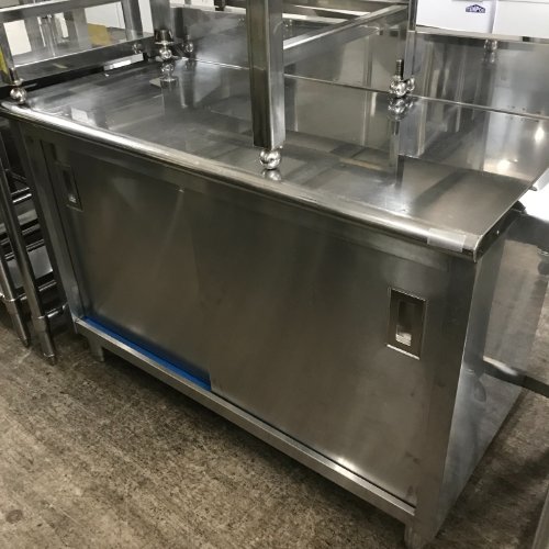 【中古】膳立て台 BGあり 幅1200×奥ぶかさ600×高さ830 【貨物輸送別途積もり書き】【お役目用】【飲食店 バス発着場 勝手もと設備 膳立て台 お役目用膳立て台】