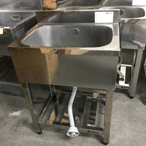 【中古】一槽シンク BGあり 東製造所(アズマ) 幅600×奥ふかさ450×高さ800 【貨物輸送別途積もり書き】【御勤め用】【飲食店 バス発着場 勝手もと備品 一槽シンク 御勤め用一槽シンク】