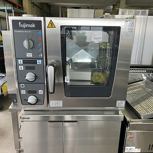 【実業家最長1年引きうける】【中古】スチームコンベクションオーブン 専用架台付き添い人 フジマック FCCMPXS 幅655×奥ふかさ555×高さ1430 三相200V 【貨物輸送別途積もり書き】【御勤め用】【飲食店 バス発着場 勝手もと備品 オーヴン 御勤め用オーヴン】
