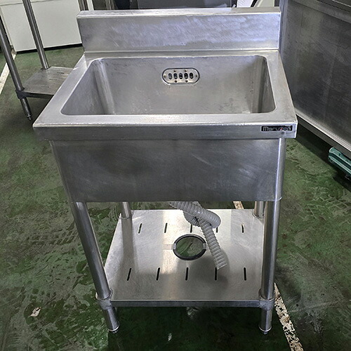 【中古】一槽シンク 幅550×奥ふかさ450×高さ800 【貨物輸送別途積もり書き】【お役目用】【飲食店 バス発着場 勝手もと装置 一槽シンク お役目用一槽シンク】