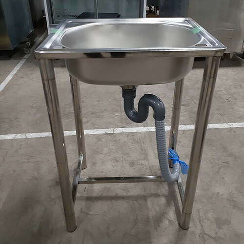 【中古】飾り気の無い式一槽シンク 幅500×奥ふかさ400×高さ800 【貨物輸送別途積もり書き】【御勤め用】【飲食店 バス発着場 勝手もと備品 一槽シンク 御勤め用一槽シンク】