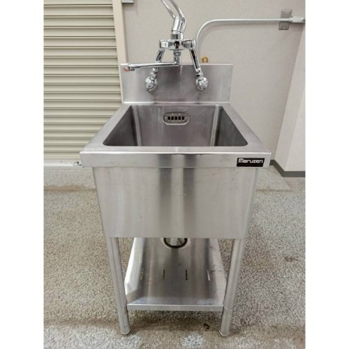 【中古】一槽シンク BGあり マルゼン 幅450×奥ふかさ600×高さ800 【貨物輸送別途積もり書き】【御役目用】【飲食店 バス発着場 御厨子所計器 一槽シンク 御役目用一槽シンク】