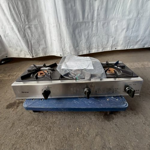 【中古】卓上ガスコンロ3口 リンナイ(Rinnai) RSB-306A 幅738×奥ふかさ275×高さ151 都市屁っ放り 【貨物輸送別途積もり書き】【お役目用】【飲食店 バス発着場 勝手もと装置 卓上ガスコンロ お役目用卓上ガスコンロ】