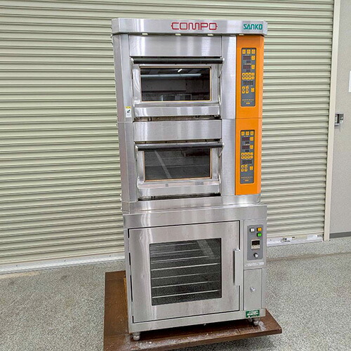 【実業家最長1年引きうける】【中古】大型コンボミニオーブン 三幸機械類 NCM-GGH 幅770×奥ふかさ917×高さ1640 三相200V 【貨物輸送別途積もり書き】【御勤め用】【飲食店 バス発着場 勝手もと備品 オーヴン 御勤め用オーヴン】