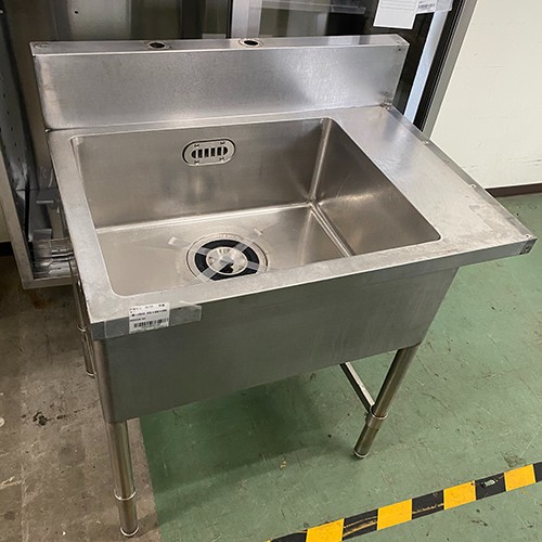 【中古】一槽シンク BGあり 幅825×奥ふかさ600×高さ800 【貨物輸送別途積もり書き】【お役目用】【飲食店 バス発着場 勝手もと装置 一槽シンク お役目用一槽シンク】