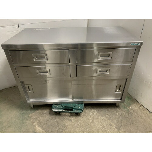 【中古】膳立て台 抽き出し付き添い人 幅1200×奥ふかさ600×高さ850 【貨物輸送別途積もり書き】【お役目用】【飲食店 バス発着場 勝手もと装置 膳立て台 お役目用膳立て台】