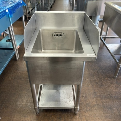 【中古】一槽シンク BGあり 幅485×奥ふかさ600×高さ700 【貨物輸送無料】【お役目用】【飲食店 バス発着場 勝手もと装置 一槽シンク お役目用一槽シンク】