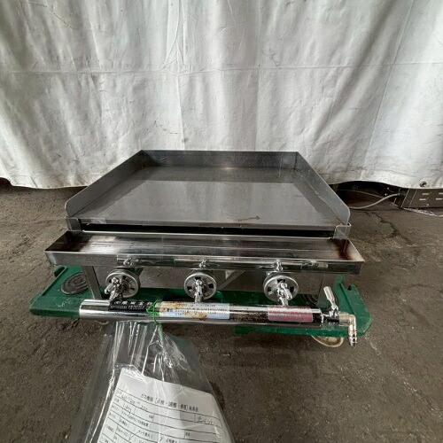 【中古】卓上ガスグリドル 幅460×奥ふかさ500×高さ200 LPG(プロパンガス) 【貨物輸送別途積もり書き】【お役目用】【飲食店 バス発着場 勝手もと装置 グリドル 鉄板焼器 お役目用グリドル お役目用鉄板焼器】
