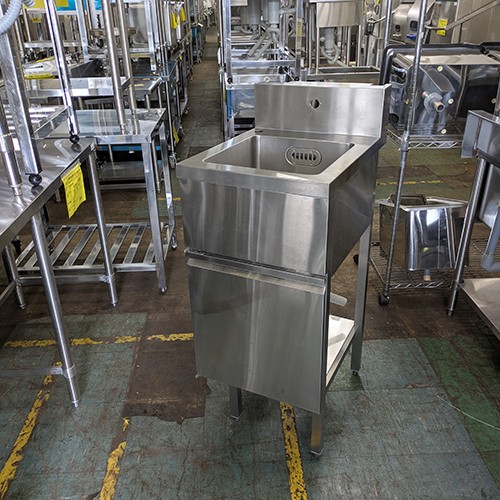 【中古】一槽シンク 扉付き BGあり 幅450×奥行600×高さ950 【送料別途見積】【業務用】【飲食店 店舗 厨房機器 一槽シンク 業務用一槽シンク】|厨房機器と店舗用品 TENPOS