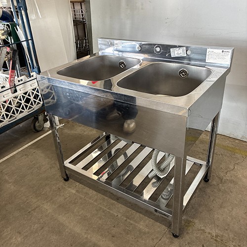 【中古】二槽シンク BGあり 東製作所(アズマ) 幅900×奥行600×高さ800 【送料別途見積】【業務用】【飲食店 店舗 厨房機器 二槽シンク 業務用二槽シンク】|厨房機器と店舗用品 TENPOS