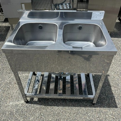 【中古】二槽シンク BGあり 東製作所(アズマ) 幅900×奥行600×高さ800 【送料別途見積】【業務用】【飲食店 店舗 厨房機器 二槽シンク 業務用二槽シンク】|厨房機器と店舗用品 TENPOS