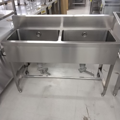 【中古】二槽シンク BGあり 幅1200&times;奥行450&times;高さ800 【送料別途見積】【業務用】【飲食店 店舗 厨房機器 二槽シンク 業務用二槽シンク】｜厨房機器と店舗用品 TENPOS