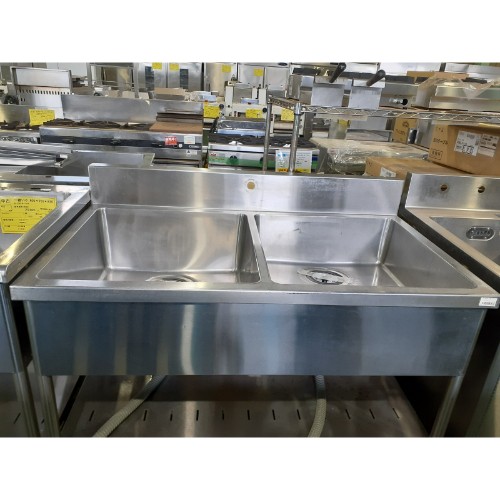 【中古】二槽シンク BGあり 幅1250×奥行750×高さ830 【送料別途見積】【業務用】【飲食店 店舗 厨房機器 二槽シンク 業務用二槽シンク】|厨房機器と店舗用品 TENPOS
