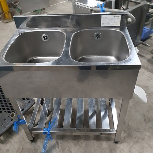 【中古】二槽シンク BGあり 幅750&times;奥行450&times;高さ800 【送料別途見積】【業務用】【飲食店 店舗 厨房機器 二槽シンク 業務用二槽シンク】｜厨房機器と店舗用品 TENPOS