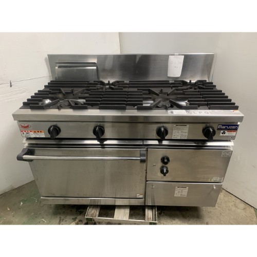【業界最長1年保証】【中古】ガスレンジ 4口内管 マルゼン RGR-1264D 幅1200&times;奥行600&times;高さ800 LPG(プロパンガス) 【送料別途見積】【業務用】【飲食店 店舗 厨房機器 ガスレンジ 業務用ガスレンジ】｜厨房機器と店舗用品 TENPOS