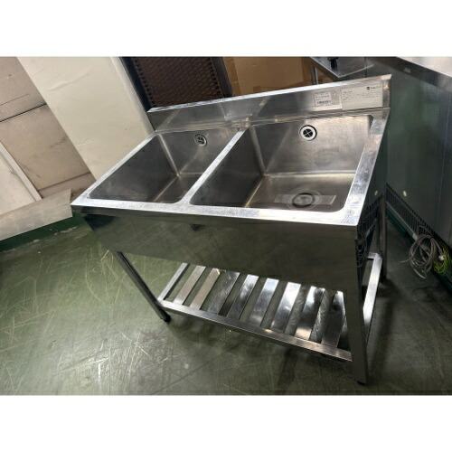 【中古】二槽シンク 幅1000&times;奥行600&times;高さ800 【送料別途見積】【業務用】【飲食店 店舗 厨房機器 二槽シンク 業務用二槽シンク】｜厨房機器と店舗用品 TENPOS
