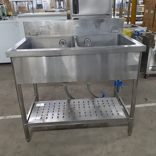 【中古】二槽シンク BGあり 幅1000&times;奥行630&times;高さ800 【送料別途見積】【業務用】【飲食店 店舗 厨房機器 二槽シンク 業務用二槽シンク】｜厨房機器と店舗用品 TENPOS