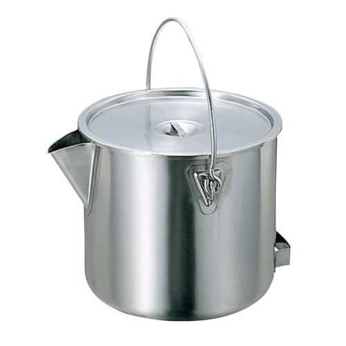 18-8ポット型井戸釣瓶(蓋付) Φ330×H330粍/お役目用/新品/貨物輸送別途積もり書き
