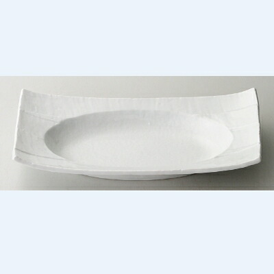 角皿 料亭削リ白尺二楕円長角皿/37×18×H5.8cm/盛器/業務用/新品/小物送料対象商品