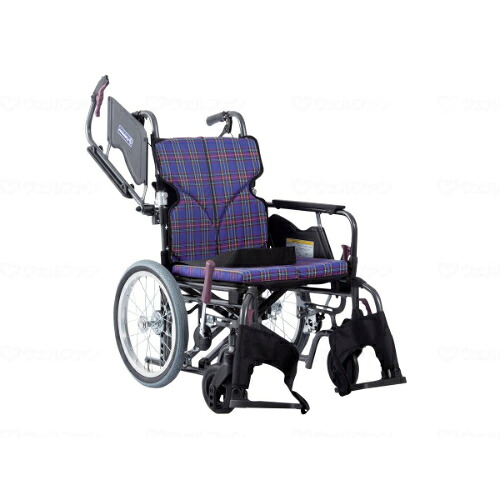 モダンBstyle 介助用 16インチ中・高床/紫チェック(A11)/座幅42-前座43cm/業務用/新品/送料別途見積