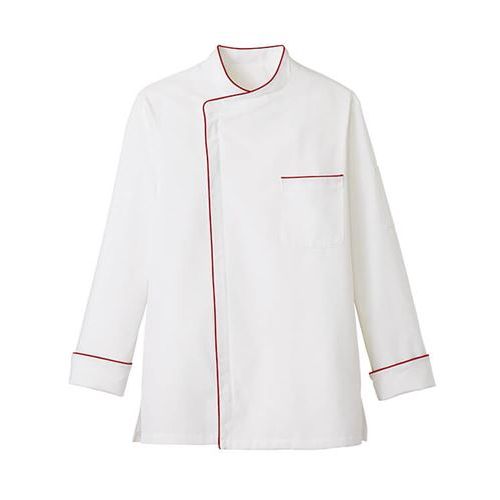 男女兼用ショップコート七分袖ホワイト×エンジ ET6823 /業務用/新品/小物送料対象商品