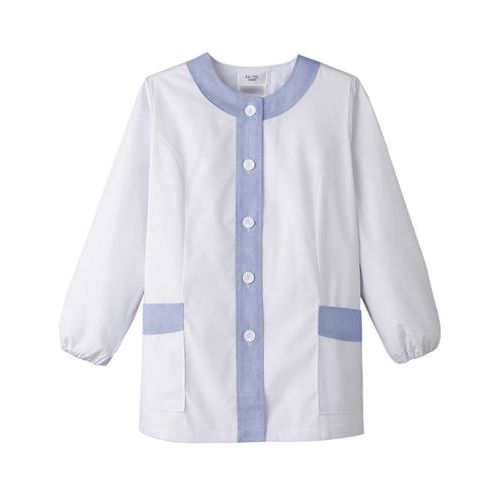 女性用デザイン白衣ホワイト×サックス FA-720 /プロ用/新品/小物送料対象商品