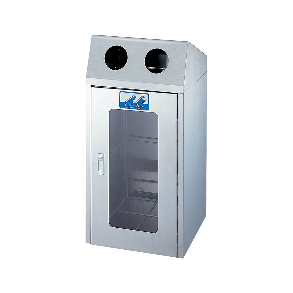 リサイクルボックスCS-ST（1面窓付き） 屋内 業務用 約60L ダストボックス 見えるゴミ箱 ゴミ箱 ごみ捨て リサイクルボックス 店舗 施設 会館 学校 ショッピングモール YW-161L-SA 山崎産業 メーカー直送品