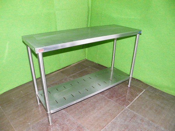 【マルゼン】 作業台 調理台スノコ板付 BW-124N　幅1200×奥行450×高さ780mm■C-1358【中古】
