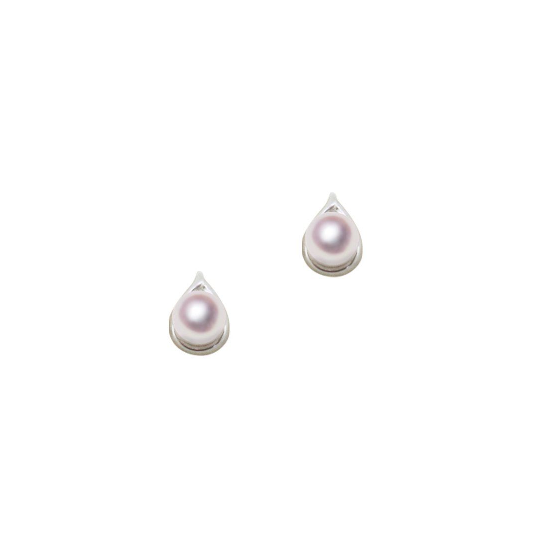 K14WG 4.5mm アコヤ真珠 デザインピアス 宇和島 真珠 ジュエリー・アクセサリー・Tensei Pearl 天成真珠(あこや パール 本真珠 フォーマル カジュアル 誕生日 結婚式 七五三 成人祝い 就職祝い 成人式 卒業式 入学式 入園式 卒園式 母の日 ギフト プレゼント)|宇和島 天成真珠