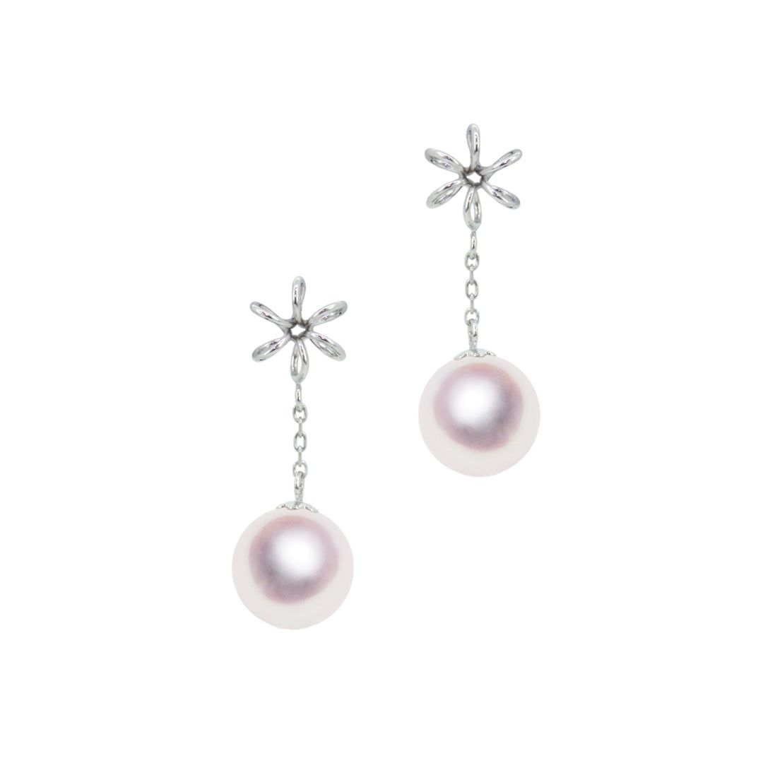 K14WG 7.5mm アコヤ真珠 デザインピアス 宇和島 真珠 ジュエリー・アクセサリー Tensei Pearl 天成真珠(あこや パール 本真珠 フォーマル カジュアル 誕生日 結婚式 七五三 成人祝い 就職祝い 成人式 卒業式 入学式 入園式 卒園式 母の日 ギフト プレゼント)｜宇和島 天成真珠