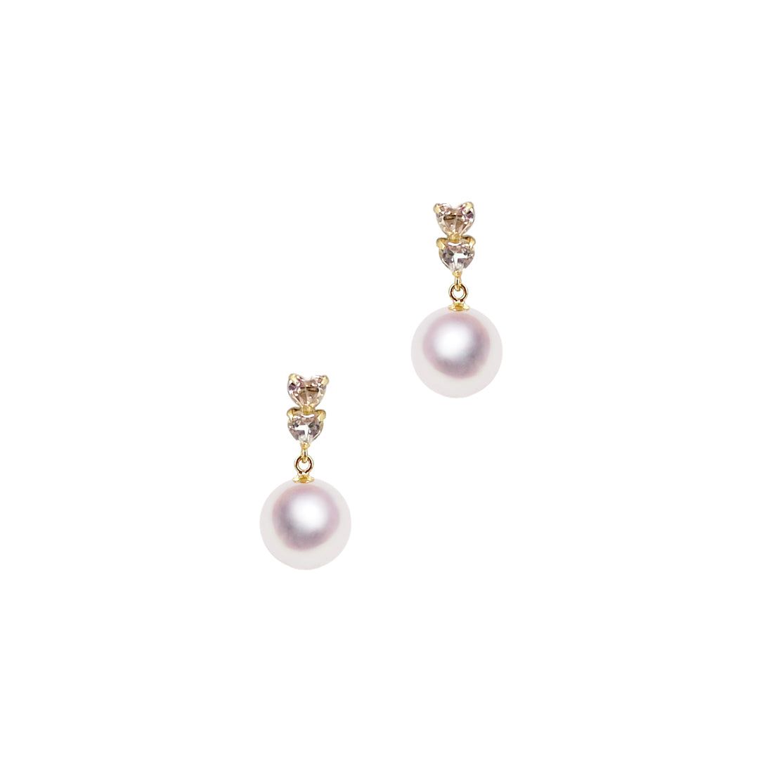 K18 7.5mm アコヤ真珠 デザインピアス 宇和島 真珠 ジュエリー・アクセサリー Tensei Pearl 天成真珠(あこや パール 本真珠 フォーマル カジュアル 誕生日 結婚式 七五三 成人祝い 就職祝い 成人式 卒業式 入学式 入園式 卒園式 母の日 ギフト プレゼント)|宇和島 天成真珠