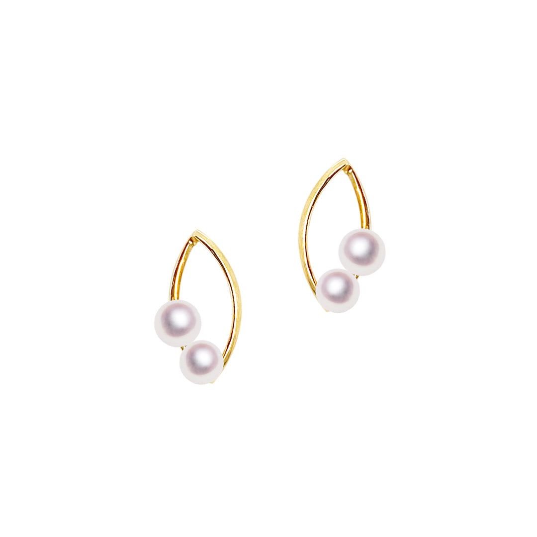 K18 4.0mm アコヤ真珠 デザインピアス 宇和島 真珠 ジュエリー・アクセサリー Tensei Pearl 天成真珠(あこや パール 本真珠 フォーマル カジュアル 誕生日 結婚式 七五三 成人祝い 就職祝い 成人式 卒業式 入学式 入園式 卒園式 母の日 ギフト プレゼント)｜宇和島 天成真珠