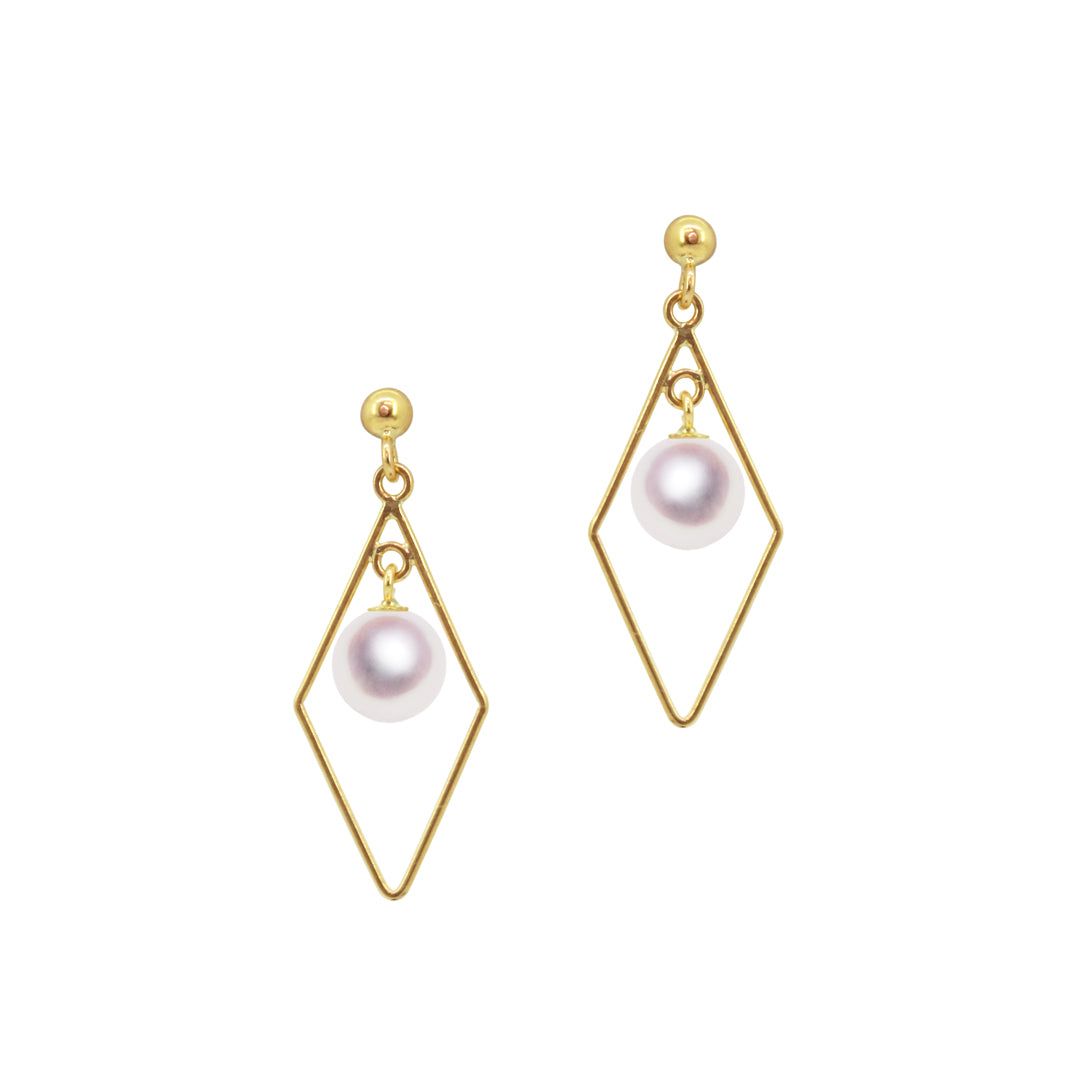K18 5.0mm アコヤ真珠 デザインピアス 宇和島 真珠 ジュエリー・アクセサリー Tensei Pearl 天成真珠(あこや パール 本真珠 フォーマル カジュアル 誕生日 結婚式 七五三 成人祝い 就職祝い 成人式 卒業式 入学式 入園式 卒園式 母の日 ギフト プレゼント)｜宇和島 天成真珠