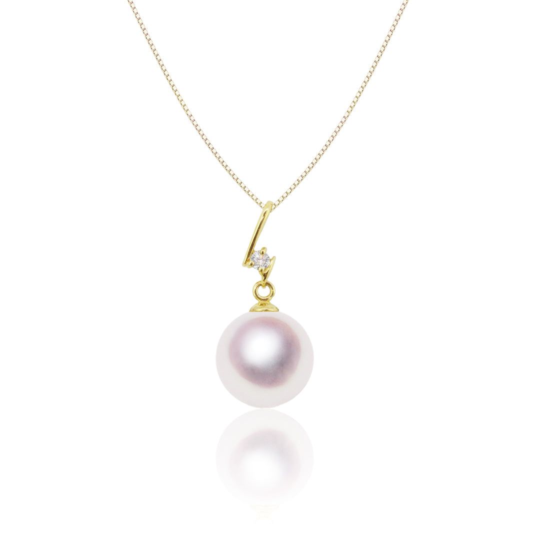 K18 8.5mm アコヤ真珠 ペンダント D0.02ct 宇和島 真珠 ジュエリー・アクセサリー Tensei Pearl 天成真珠 (あこや パール 本真珠 フォーマル カジュアル 誕生日 結婚式 七五三 成人祝い 就職祝い 成人式 卒業式 入学式 入園式 卒園式 母の日 ギフト プレゼント)|宇和島 天成真珠