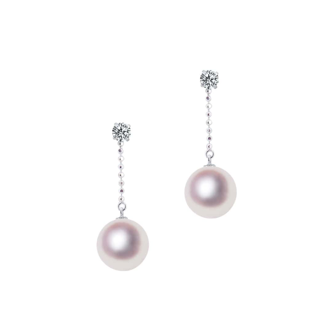 K14WG 8.5mm アコヤ真珠 デザインイヤリング 宇和島 真珠 ジュエリー・アクセサリー・Tensei Pearl 天成真珠(あこや パール 本真珠 フォーマル カジュアル 誕生日 結婚式 成人祝い 就職祝い 成人式 卒業式 入学式 入園式 卒園式 母の日 ギフト プレゼント)｜宇和島 天成真珠