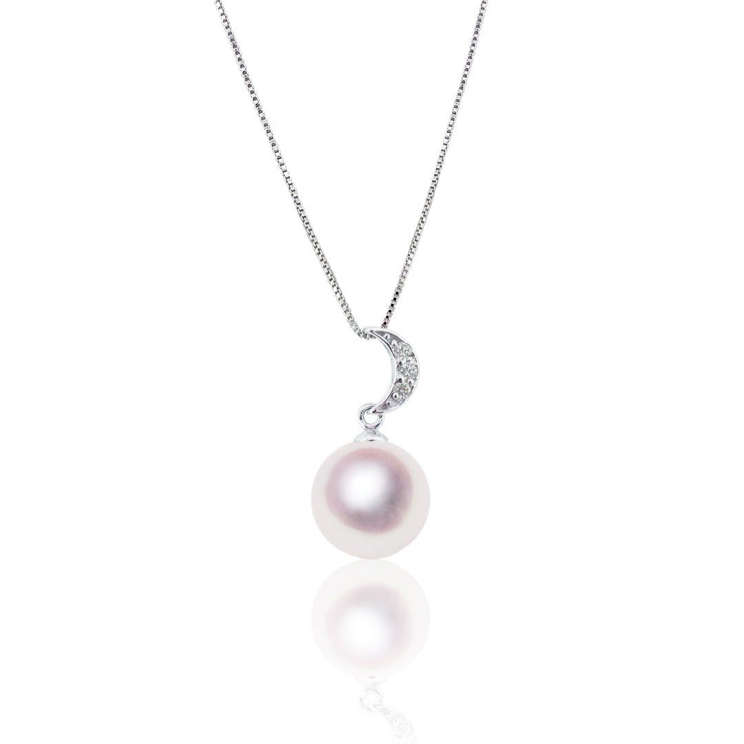 K18WG 8.0mm アコヤ真珠 ペンダント D0.02ct 宇和島 真珠 ジュエリー・アクセサリー Tensei Pearl 天成真珠(あこや パール 本真珠 フォーマル カジュアル 誕生日 結婚式 七五三 成人祝い 就職祝い 成人式 卒業式 入学式 入園式 卒園式 母の日 ギフト プレゼント)|宇和島 天成真珠
