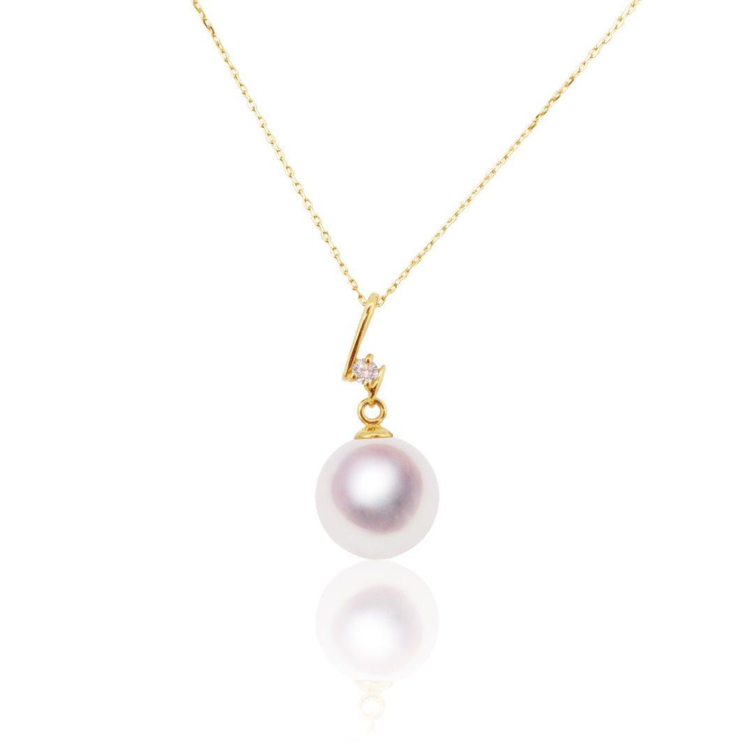K18PG 8.0mm アコヤ真珠 ペンダント D0.02ct 宇和島 真珠 ジュエリー・アクセサリー Tensei Pearl 天成真珠(あこや パール 本真珠 フォーマル カジュアル 誕生日 結婚式 七五三 成人祝い 就職祝い 成人式 卒業式 入学式 入園式 卒園式 母の日 ギフト プレゼント)｜宇和島 天成真珠