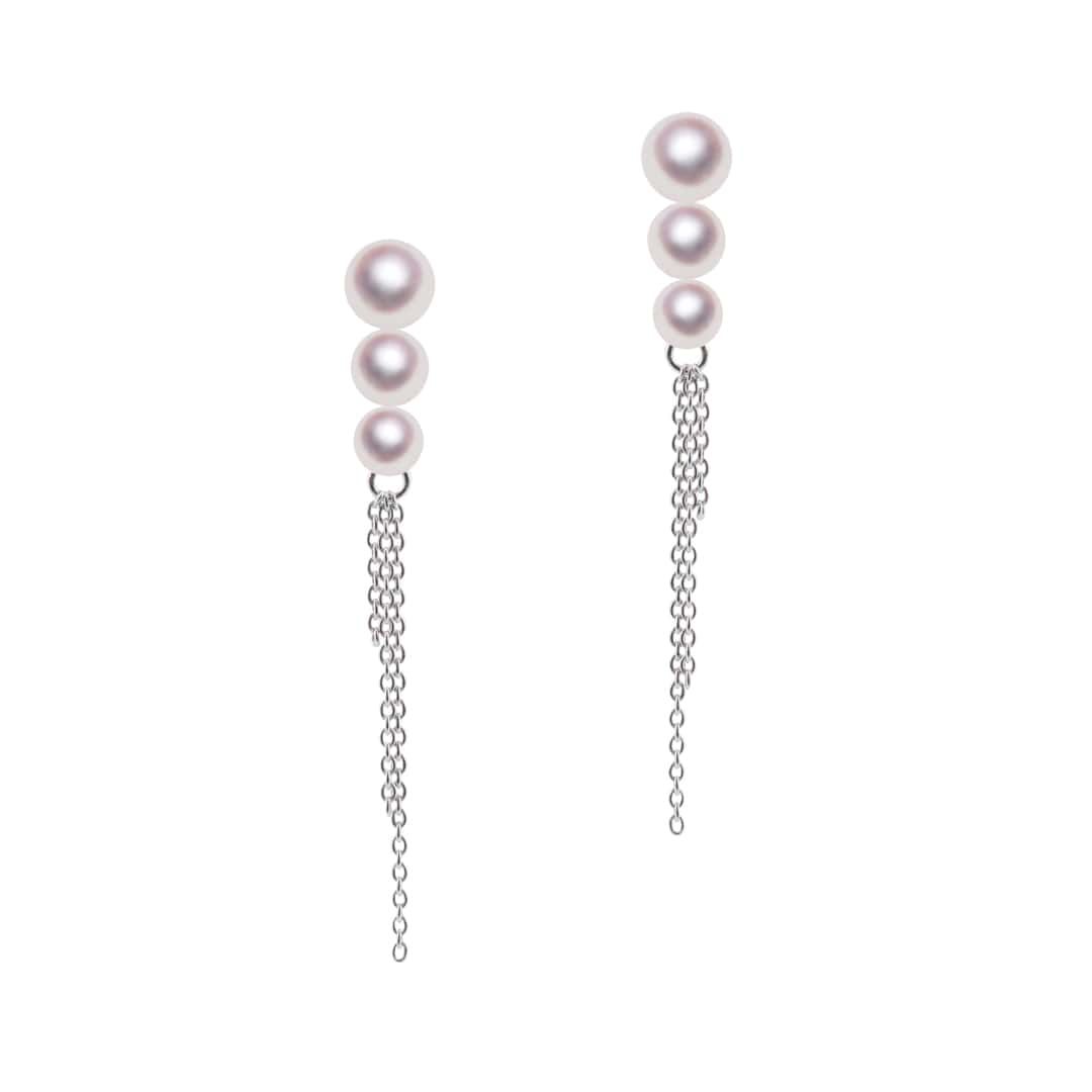 K18WG 3.0～5.0mm アコヤ真珠 デザインピアス 宇和島 真珠 ジュエリー・アクセサリー・Tensei Pearl 天成真珠(あこや パール 本真珠 フォーマル カジュアル 誕生日 結婚式 七五三 成人祝い 就職祝い 成人式 卒業式 入学式 入園式 卒園式 母の日 ギフト プレゼント)｜宇和島 天成真珠