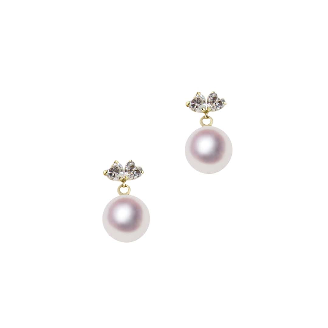 K18 7.5mm アコヤ真珠 デザインピアス 宇和島 真珠 ジュエリー・アクセサリー・Tensei Pearl 天成真珠(あこや パール 本真珠 フォーマル カジュアル 誕生日 結婚式 七五三 成人祝い 就職祝い 成人式 卒業式 入学式 入園式 卒園式 母の日 ギフト プレゼント)｜宇和島 天成真珠
