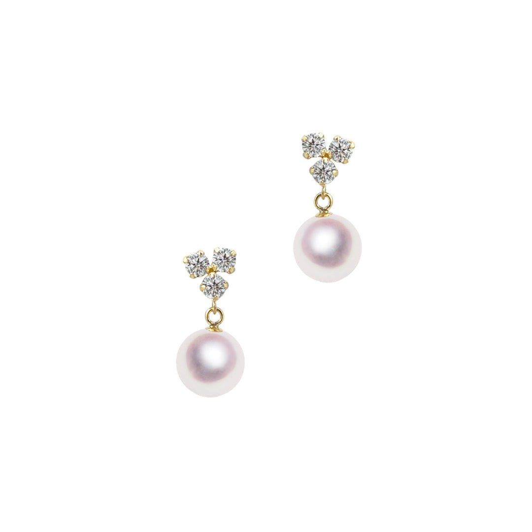 K18 7.5mm アコヤ真珠 デザインピアス 宇和島 真珠 ジュエリー・アクセサリー Tensei Pearl 天成真珠(あこや パール 本真珠 フォーマル カジュアル 誕生日 結婚式 七五三 成人祝い 就職祝い 成人式 卒業式 入学式 入園式 卒園式 母の日 ギフト プレゼント)｜宇和島 天成真珠